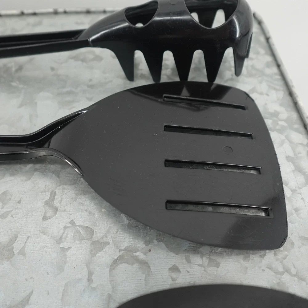 Tailor Made Products 3pc Black Nylon Kitchen Utensil Set Turner Spoon Pasta Fork